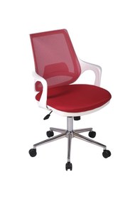 Resim Ofisbazaar Buya Beyaz Fileli Çalışma Koltuğu Ergonomik Şef Ve Toplantı Koltuğu Kırmızı Kırmızı 