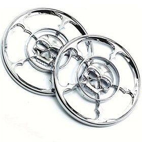 Resim Chuangyinshop Krom Kaplamalı Ön Boynuz Ve Enstrüman Kapağı, Ses Kapağı Gümüş Renk 2 Parça 