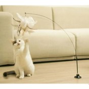 Resim Vantuzlu Tüylü Zilli Kedi Oyun Oltası 