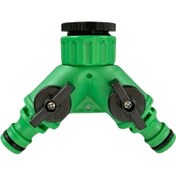 Resim 1 adet Evrensel Plastik Bahçe Hortumu Y Bağlantısı ile Anahtarlı Vana, 1/2" ve 3/4" NPT Konu Su Musluğu Adaptörü, Hızlı Bağlantı Kiti, Bölücü Aksesuarları 