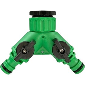 Resim 1 adet Evrensel Plastik Bahçe Hortumu Y Bağlantısı ile Anahtarlı Vana, 1/2" ve 3/4" NPT Konu Su Musluğu Adaptörü, Hızlı Bağlantı Kiti, Bölücü Aksesuarları 