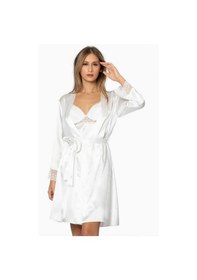 Resim Pierre Cardin Sütyen Kaplı Ekru Sabahlık Gecelik Set 4285 Ekru 
