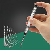 Resim 11 Parça El Matkabı Seti Anahtarsız Chuck ile - DIY, Takı & Marangozluk için Alaşımlı Manuel Matkaplar - Genişletme Araçları Dahil 