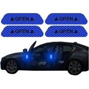 Resim Zhanglei001 1 Takım 4 Adet Mavi 3.66 İnç Evrensel Araç İç Ve Dış Ayna Dekoru Pc Emniyet Uyarı 