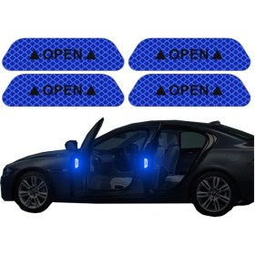 Resim Zhanglei001 1 Takım 4 Adet Mavi 3.66 İnç Evrensel Araç İç Ve Dış Ayna Dekoru Pc Emniyet Uyarı 