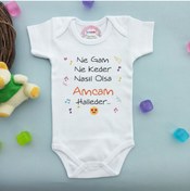 Resim Elis Bebe Amcam Halleder Baskılı Zıbın Çıtçıtlı Badi 