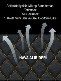 Resim Honda City Kumaş 2li Deri Kaplama Koltuk Minderi Siyah Sarı 