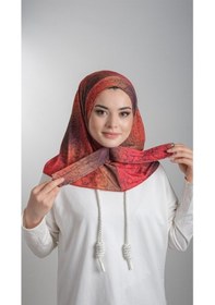 Resim Hürrem Bone Kırmızı Pratik Hazır Geçmeli Tesettür Bone Sandy Kumaş Batik Dese Kırmızı 