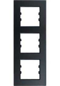 Resim Asfir Schneider Asfora Serisi Pleksiglas Mat Siyah Dikey Üçlü Çerçeve Apg513-71 Modeli 