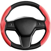 Resim Yulong Ximistore9 Tesla Model 3/y Süet Direksiyon Kılıfı - Kırmızı 