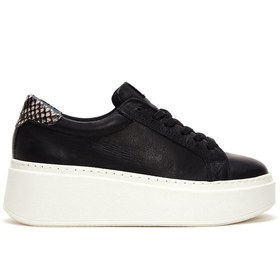 Resim Derimod Kadın Siyah Deri Kalın Tabanlı Sneaker 23wfd370418 