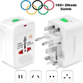 Resim Anktek Universal Seyahat Adaptörü Priz Dönüştürücü Çevirici Abd Ing Çin Japon S. Arabistan 150+ Ülkede Sizinle 
