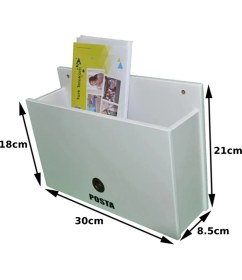 Resim Mimoza Ahşap Posta Kutusu Beyaz 