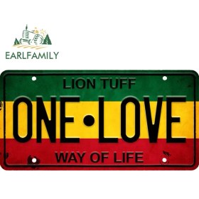 Resim Wenchang Shop C Stil A Vintage Rasta Lisans Levhası One Love Vinil Araba Sticker Buzdolabı Dıy Çıkartma Sörf Tahtası Dekorasyonu - 13 cm x 6.6 cm (Yurt Dışından) 