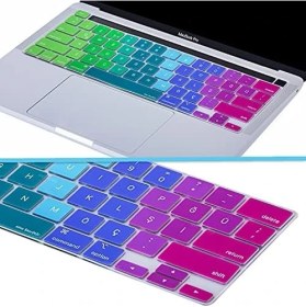 Resim Mena Rise MacBook Klavye Koruyucu Silikon Us Ingilizce Amerikan-Return-Enter-Için Türkçe Q Çeviri Touchbar Pro M1,m2 13INÇ A2251,A2289,A2338 -Pro 16 Inç A2141 Uyumlu, Ultra Incepembe Yeşil 