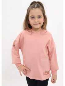 Resim Toontoy Kız Çocuk Baskılı Sweatshirt Koyu Pudra 