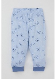Resim Breeze Erkek Bebek Pijama Takımı Sevimli Ayıcık Figürlü Yıldız Desenli 4 Ay-1 Yaş, Mavi Mavi 