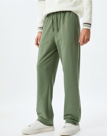 Resim Koton Beli Bağcıklı Pamuklu Cepli Biyeli Eşofman Altı Yeşil 5sam40013mk Yeşil 