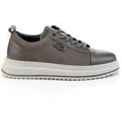 Resim Bambi Gri Gri Hakiki Deri Erkek Sneaker E01398071201 