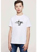 Resim Eminem Rap Muzik Baskılı Unisex Çocuk Beyaz T-Shirt 
