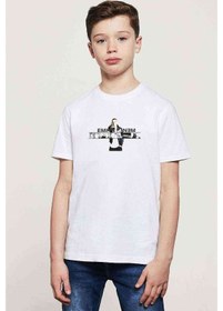 Resim Eminem Rap Muzik Baskılı Unisex Çocuk Beyaz T-Shirt 