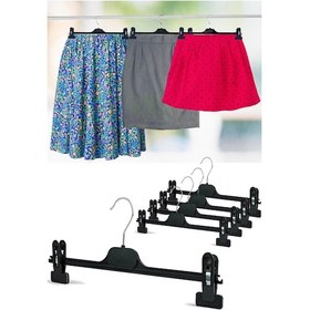Resim Pantolon Etek Askısı Plastik 38 Cm Siyah Mandallı Giyim Askısı 50 Adet Diğer 