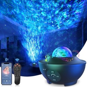 Resim Galaksi LED projektör, zamanlayıcı/uzaktan kumandalı, çocuklar için Bluetooth hoparlörlü 