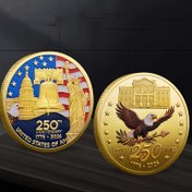 Resim Kazan Çekmezi Anma Plakası - 250. Yıldönümü Kartal İfadesi Metal Madalya, Altın Amerikan Bayrağı ve Özgürlük Heykeli Tasarımı, Dayanıklı Açık Hava Sporları Şanzımanı, Yürüyüş, Balıkçılık, Kamp İçin - Şükran Günü, Noel, Sevgililer Günü, Kamp Aksesuarları, Vatansever Tasarım, Yüksek Kaliteli El Sanatları İçin İdeal Hediye 