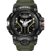 Resim Hanyang Armygreen Yeni Smael Spor Izle Adam Çift Zamanlı Izle Erkekler Için Şok Dayanıklı LED Işık Izle Askeri 8075 Kalite Erkek Spor Saatleri (Yurt Dışından) 