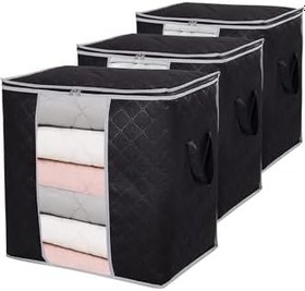 Resim 3 Adet Pencereli Siyah Yastık Yorgan Kazak Hurcu / 50x50x36 