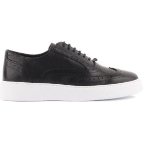 Resim Sail Lakers - Siyah Deri Bağcıklı Erkek Sneaker 