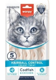 Resim Wanpy Hairball Control Morina Balığı Ve Tavuklu Krema Kedi Ödülü 5x14gr 