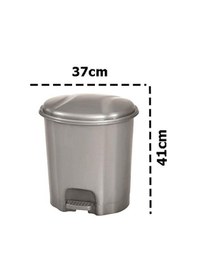 Resim Motek Elit Pedallı Plastik Çöp Kovası İç Kovalı 22 Lt Gümüş Gri 