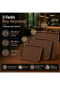 Resim Abs Servis Tepsisi Kaymaz Yüzeyli 37x53 Cm Kahverengi Renk Endüstriyel Kullanıma Uygun, Kırılmaz, Bpa Free 7 Renk Seçenekli 