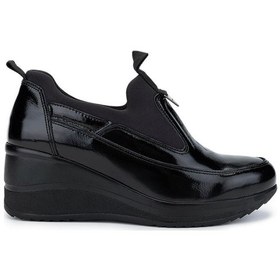 Resim Tamer Tanca Kadın Hakiki Deri Siyah Rugan Casual Ayakkabı 322 2111522 Bn Ayk Sk24-25 Sıyah Rgn Siyah Rugan 