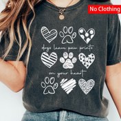 Resim Kıyafetsiz | Kendin Yap T-Shirt Tasarımı - Sevimli Köpek Pati Baskı ve Kalp Yıkama Sticker, Yıkanabilir Polyester, T-Shirt'ler, Kotlar, Sırt Çantaları, Köpek Sevgisi Hediyesi için Mükemmel | Eğlenceli Tasarım | Kolay Uygulama, Köpek Aksesuarları 
