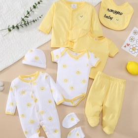 Resim 8 Parça Bebek Kıyafet Seti - Yumuşak Yazlık Elbise, Şort, Tulum ve Bebek Şapkası | 8 Parça Aksesuar (Çorap, Pantolon, Önlük) | Makinede Yıkanabilir İlkbahar/Yaz Kıyafeti, 0+ Kızlar İçin, Dış Mekan Kullanımı İçin Mükemmel 