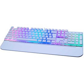 Resim TURBOX TR-MK10PD Gaming Mekanik Pudding Tuş Bilek Destekli Blue Switch Beyaz Mekanik Rgb Klavye 
