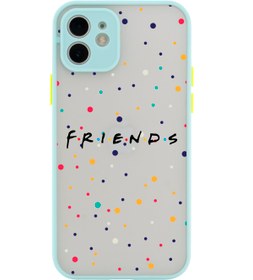 Resim butikcase Iphone 11 Lüx Kamera Lens Korumalı Friends Desenli Su Yeşili Telefon Kılıfı 