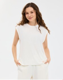 Resim Skechers W Soft Touch Loose Fit T-shirt Kadın Beyaz Tshirt S2610047-3855 