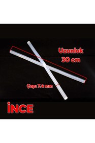 Resim NZB 10 ADET İnce Mum Silikon 7.4 mm Çubuk Sıcak Silikon Hobi Süs Hediyelik Eşya Maket Yapıştırma Slikon 