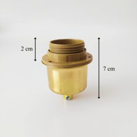 Resim Retro Vitrini Dekoratif E27 Metal Yarım Lale Abajur-Avize Duyu Gold Renk. 