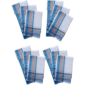 Resim 12 li El Cep Yaka Kumaş Mendil 30x30 Cm %100 Pamuklu Şah Kahve 