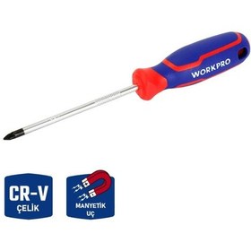Resim Workpro Wp221036 Pz1x100mm Cr-v Manyetik Profesyonel Yıldız Tornavida 