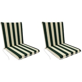Resim Sandalye Minderi Arkalıklı Lastikli Süngerli-2 Adet(Yeşil-Beyaz) (525695568) 