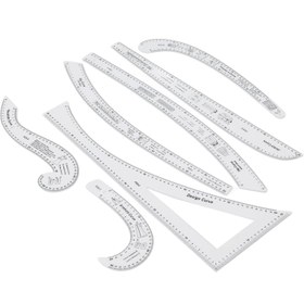 Resim FRANSIZ RİGA TAKIMI - Dikiş Cetvel Terzi Seti - Beyaz Renk 