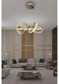 Resim Kuzey Modern Sarkıt Led Avize 40 Cm - Kumandasız / Gold Gold 