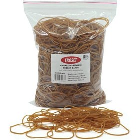 Resim Ekoset Kauçuk Paket Ambalaj Para Lastiği 70'Lik 500 Gram 70Mm 