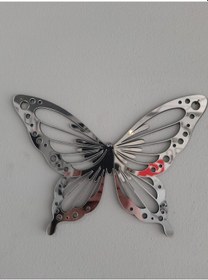 Resim Kelebekler Üçlü Gold, Gümüş Ve Rose Aynalı Pleksi Dekoratif Tablo 