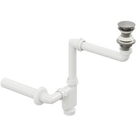 Resim Aqua Bagno Smart Pop-up Sifon , Taşma Deliksiz Krom +comfort Yer Kazandıran Lavabo Sifonu -2 Parça Set 